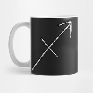 Dark and Gritty Sagittarius Zodiac Sign (white) Mug